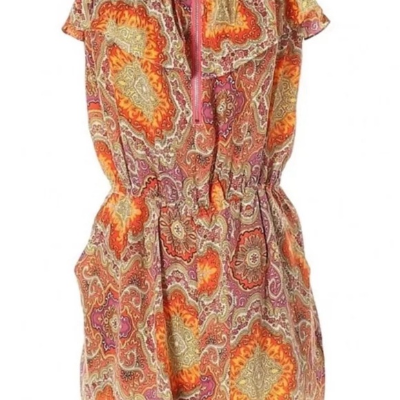J Crew 100% silk paisley romper size medium - Picture 1 of 3